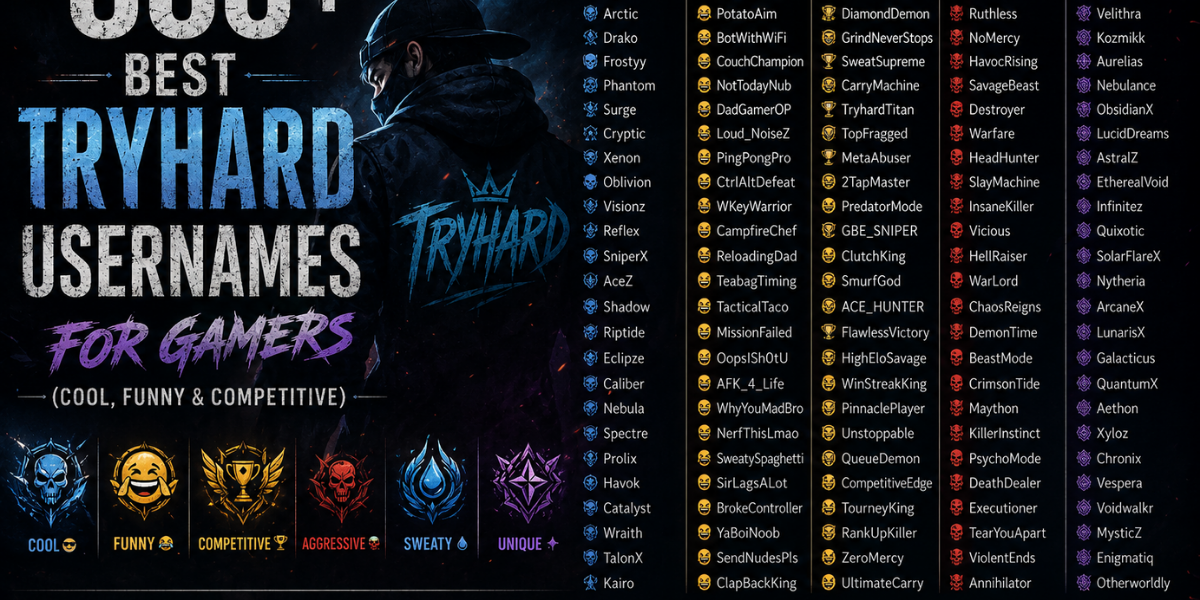 600+ Best Tryhard Usernames for Gamers (Cool, Funny & Competitive)