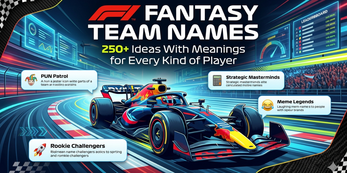 F1 Fantasy Team Names: 250+ Ideas With Meanings for Every Kind of Player
