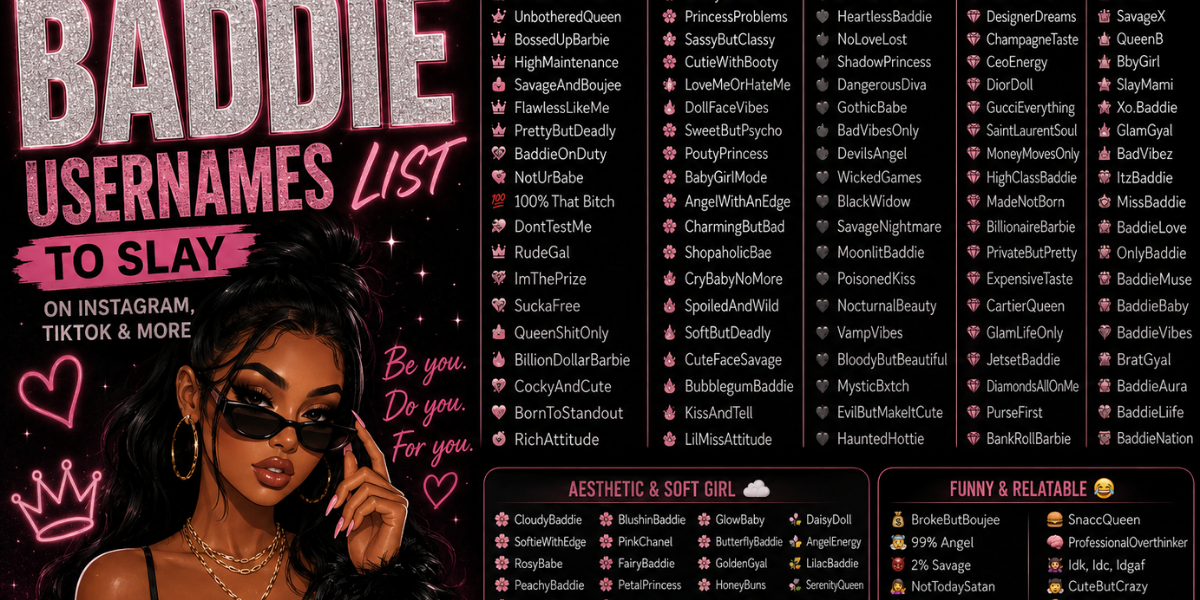 Ultimate Baddie Usernames List to Slay on Instagram, TikTok & More