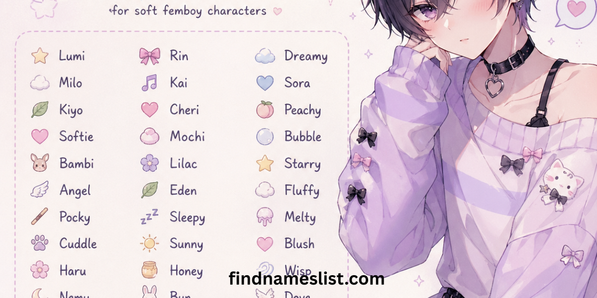 260 Soft Femboy Character Names That Are So Feminine