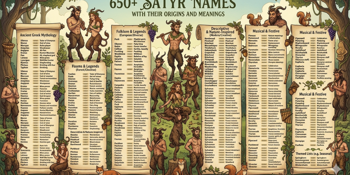 650+ Satyr Names with Their Origins and Meanings