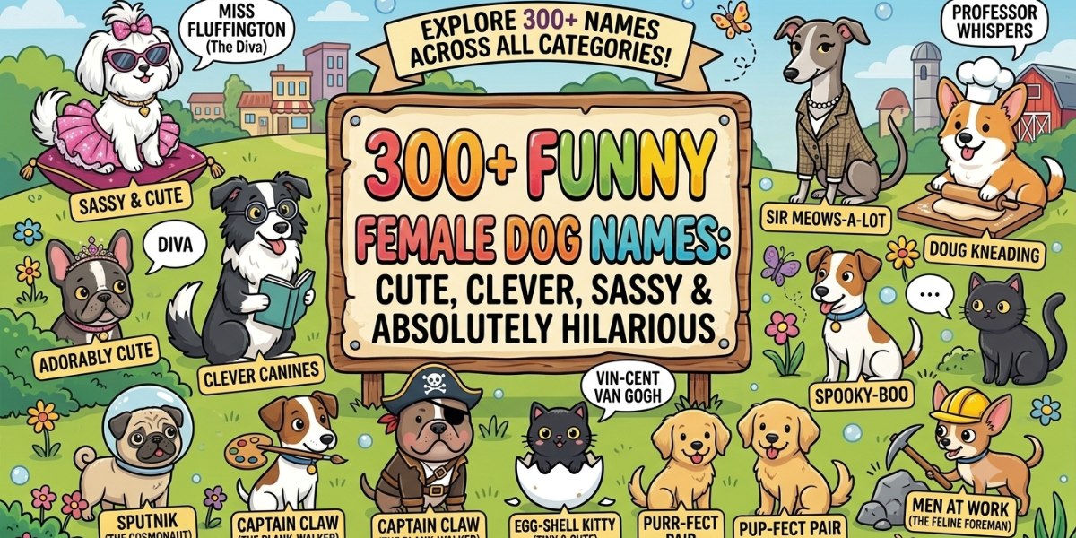 300+ Funny Female Dog Names That Are Cute, Clever, Sassy & Absolutely Hilarious