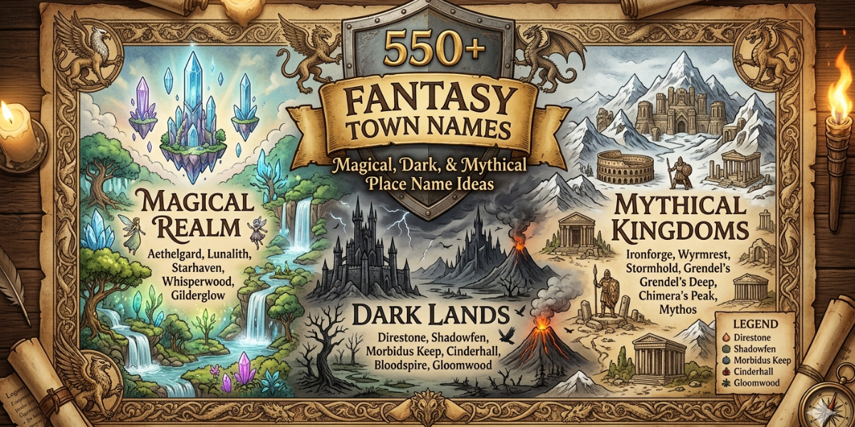 550+ Fantasy Town Names: Magical, Dark, and Mythical Place Name Ideas